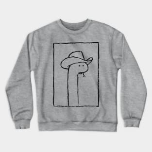 Squiggles The Snake In A Stetson Crewneck Sweatshirt